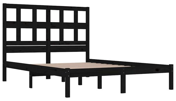 Rám postele černý masivní borovice 200 x 200 cm 3104502