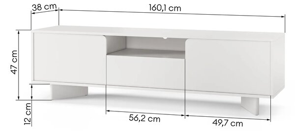 Hector TV stolek Bloom 160 cm bílý