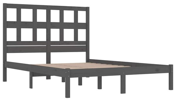 Rám postele šedý masivní borovice 200 x 200 cm 3104500
