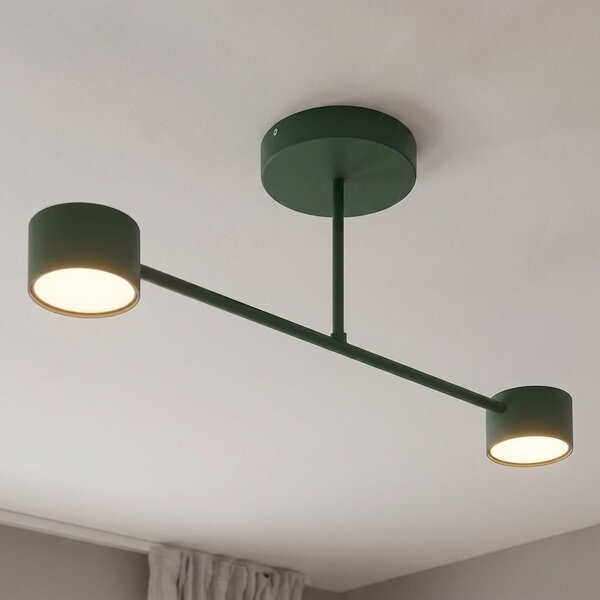 Stropní svítidlo HALO 2 – olivově zelené, 2× GX53, šířka 60 cm