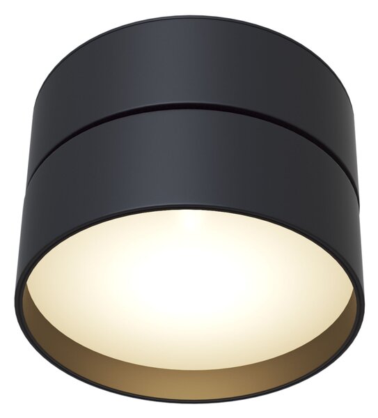 Maytoni Moderní stropní LED svítidlo ONDA, 18W, ⌀ 12 cm Barva: Černá, Teplota světla: 3000K - teplá bílá