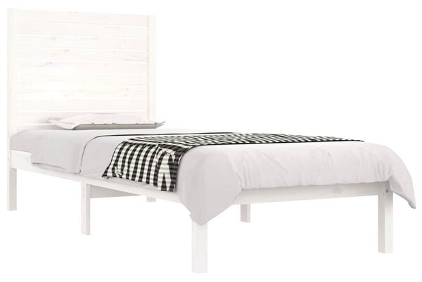 Rám postele bílý masivní dřevo 75 x 190 cm malé jednolůžko 3104569
