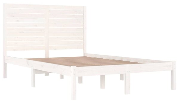 Rám postele bílý masivní dřevo 140 x 190 cm 3104589