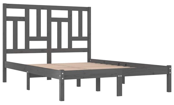 Rám postele šedý masivní borovice 200 x 200 cm 3104565