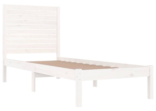Rám postele bílý masivní dřevo 75 x 190 cm malé jednolůžko 3104569