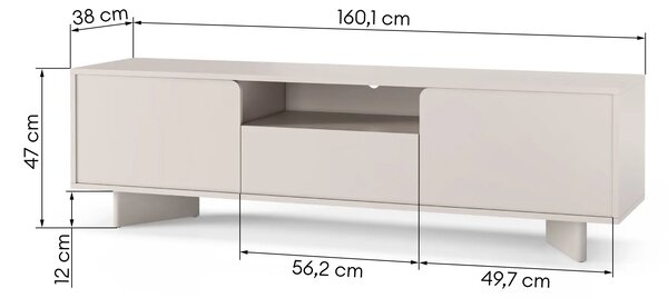 Hector TV stolek Bloom 160 cm kašmírový