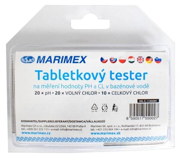 Tester na pH a chlor. koncentraci