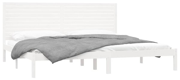 Rám postele bílý masivní dřevo 200 x 200 cm 3104629