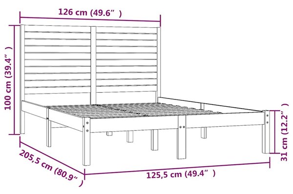 Rám postele masivní dřevo 120 x 200 cm 3104603