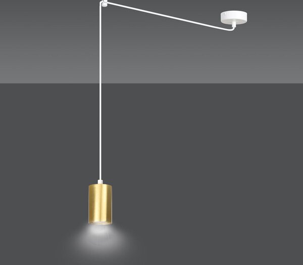 Závěsné svítidlo TRAKER 1 – bílé / zlaté, 1× GU10, šířka 8 cm