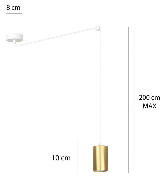 Závěsné svítidlo TRAKER 1 – bílé / zlaté, 1× GU10, šířka 8 cm