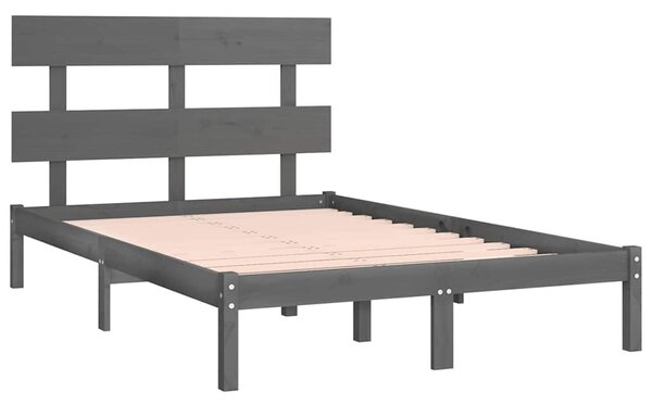 Rám postele šedý masivní dřevo 200 x 200 cm 3104695