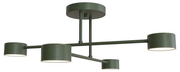 Stropní svítidlo HALO 4 – olivově zelené, 4× GX53, šířka 60 cm