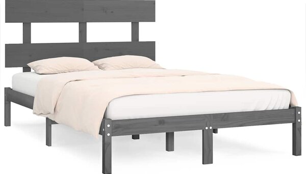 Rám postele šedý masivní dřevo 200 x 200 cm 3104695