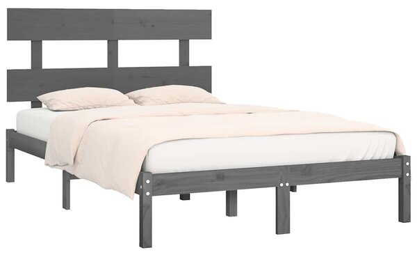 Rám postele šedý masivní dřevo 200 x 200 cm 3104695