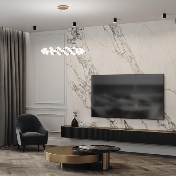 Maytoni Moderní stropní svítidlo POLAR, 15W, 1xGX53, ⌀ 8,2 cm Barva: Černá