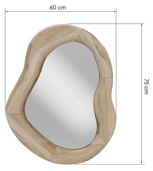 Hector Nástěnné zrcadlo Lia 75 cm z masivu hnědé