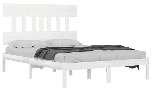 Rám postele bílý masivní dřevo 200 x 200 cm 3104759