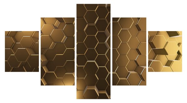 Obraz - Zlaté hexagony (125x70 cm)