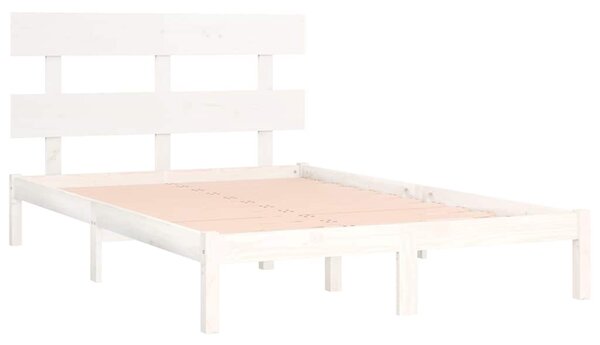 Rám postele bílý masivní dřevo 200 x 200 cm 3104694