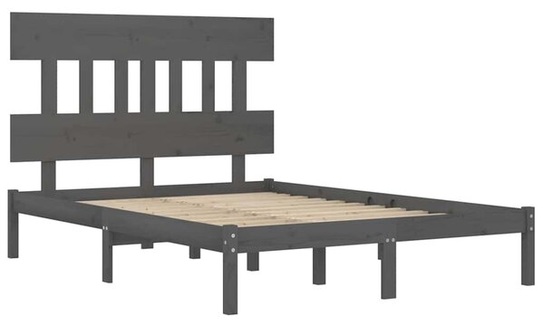 Rám postele šedý masivní dřevo 200 x 200 cm 3104760
