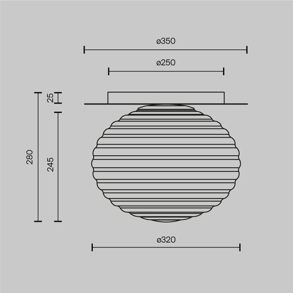 Maytoni Designové stropní svítidlo REELS, 60W, v. 28 cm, 1xE27 Barva: Černá