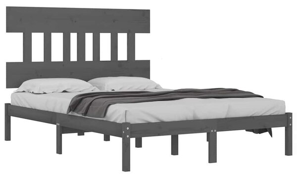 Rám postele šedý masivní dřevo 200 x 200 cm 3104760