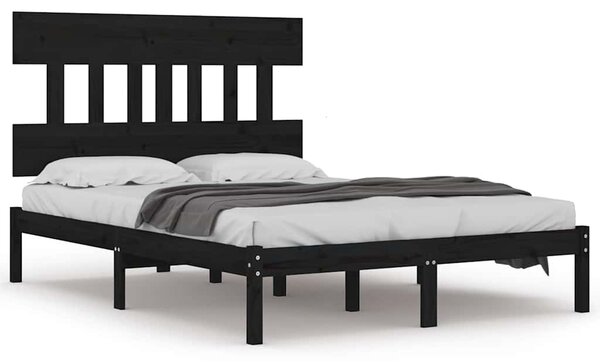 Rám postele černý masivní dřevo 200 x 200 cm 3104762