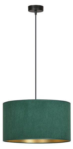 Závěsné svítidlo HILDE 1 – černé, zelené textilní stínidlo, 1× E27, šířka 35 cm