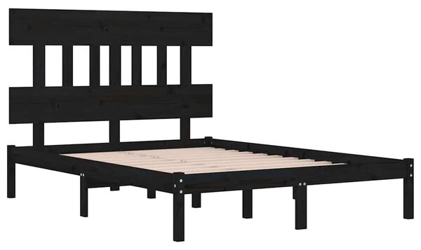Rám postele černý masivní dřevo 200 x 200 cm 3104762