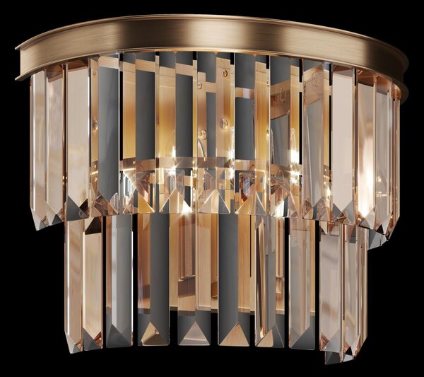 Maytoni Závěsné LED křišťálové svítidlo REVERO, Ø 50 cm, 7xE14, Barva: Mosaz
