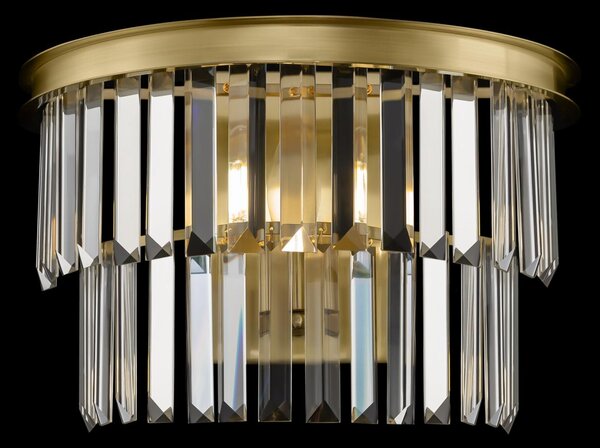 Maytoni Závěsné LED křišťálové svítidlo REVERO, Ø 50 cm, 7xE14, Barva: Mosaz