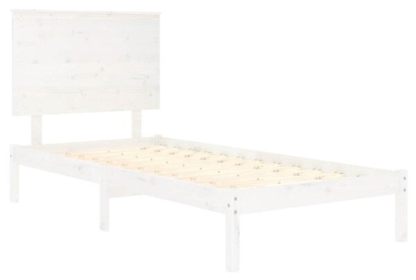 Rám postele bílý masivní dřevo 90 x 190 cm jednolůžko 3104769