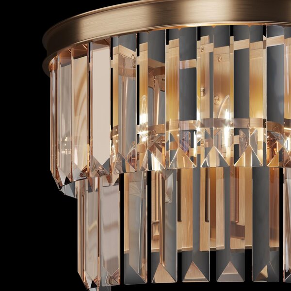 Maytoni Závěsné LED křišťálové svítidlo REVERO, Ø 50 cm, 7xE14, Barva: Mosaz
