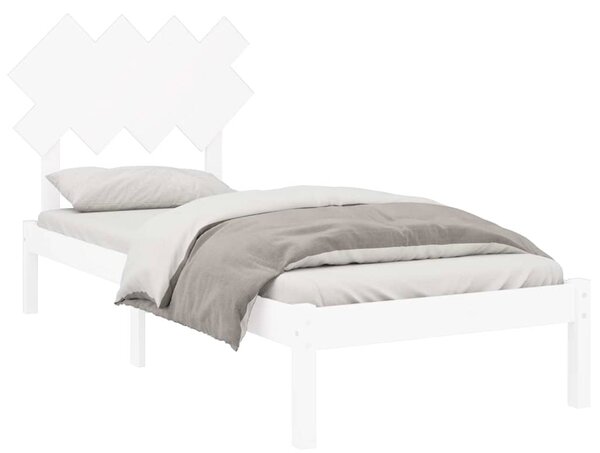 Rám postele bílý 90 x 190 cm Single masivní dřevo 3104834