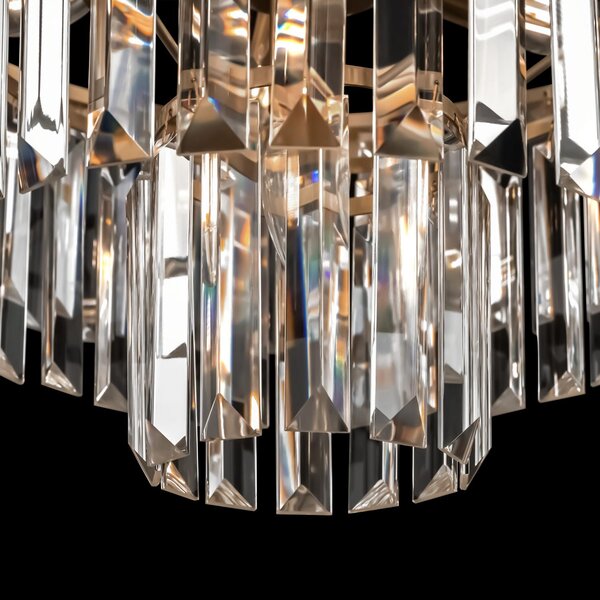 Maytoni Závěsné LED křišťálové svítidlo REVERO, Ø 50 cm, 7xE14, Barva: Mosaz