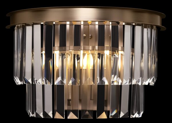 Maytoni Závěsné LED křišťálové svítidlo REVERO, Ø 50 cm, 7xE14, Barva: Mosaz