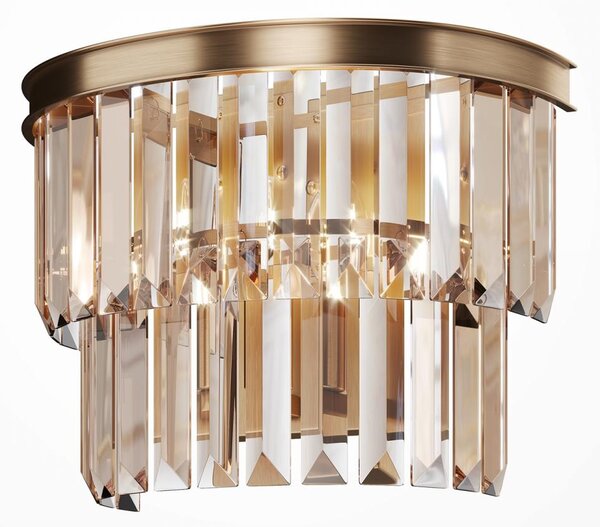 Maytoni Závěsné LED křišťálové svítidlo REVERO, Ø 50 cm, 7xE14, Barva: Mosaz