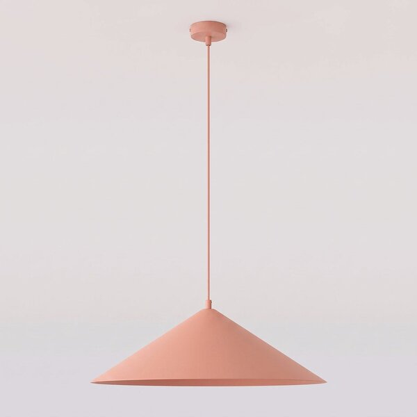 Závěsné svítidlo MONO 1L – korálové, bílé sklo, 1× E14, šířka 50 cm