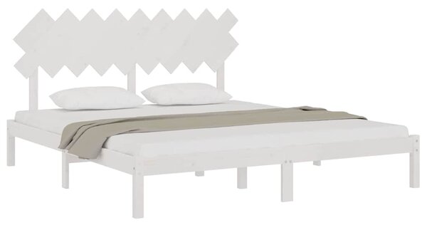 Rám postele bílý 180 x 200 cm Super King masivní dřevo 3104884