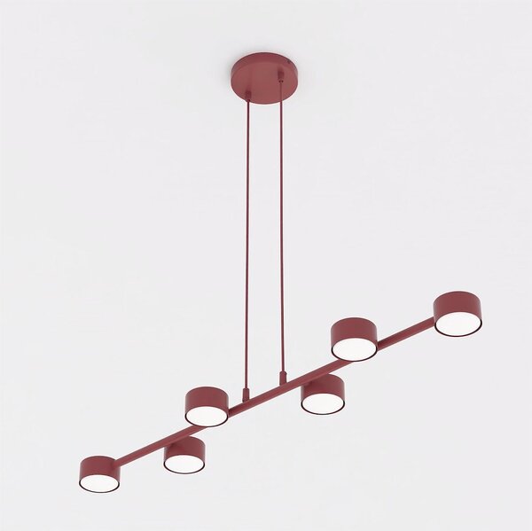 Závěsné svítidlo MEGARA 6 – vínové, 6× GX53, šířka 95 cm