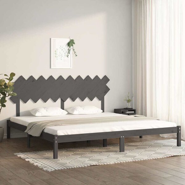 Rám postele šedý 200 x 200 cm masivní dřevo 3104890