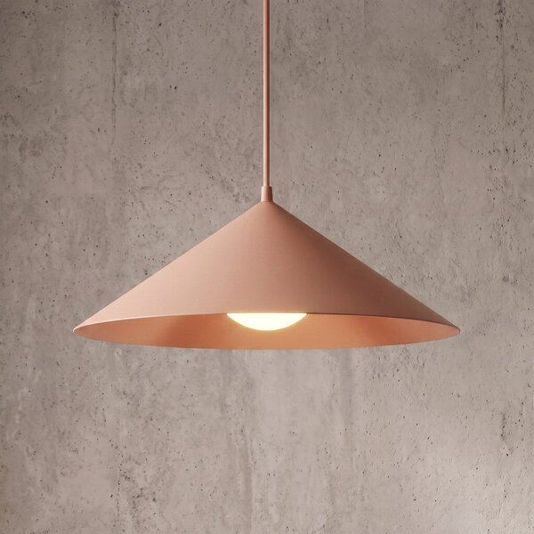 Závěsné svítidlo MONO 1L – korálové, bílé sklo, 1× E14, šířka 50 cm