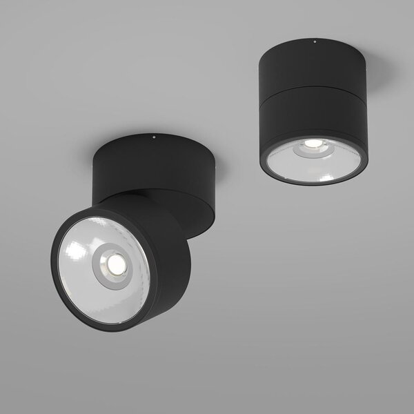 Maytoni Moderní stropní LED svítidlo SPIN, 12W, v. 10,8 cm, 3000K, IP54 Barva: Černá