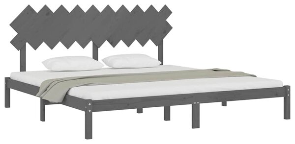 Rám postele šedý 200 x 200 cm masivní dřevo 3104890