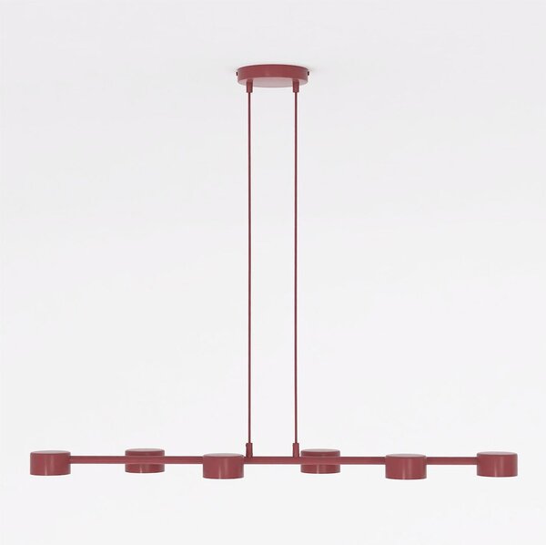 Závěsné svítidlo MEGARA 6 – vínové, 6× GX53, šířka 95 cm