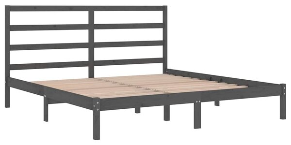 Rám postele šedý masivní borovice 200 x 200 cm 3104955