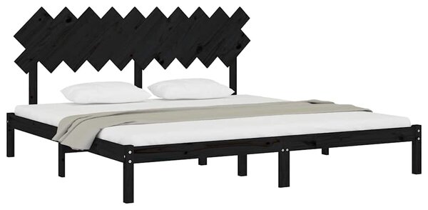 Rám postele černý 200 x 200 cm masivní dřevo 3104892