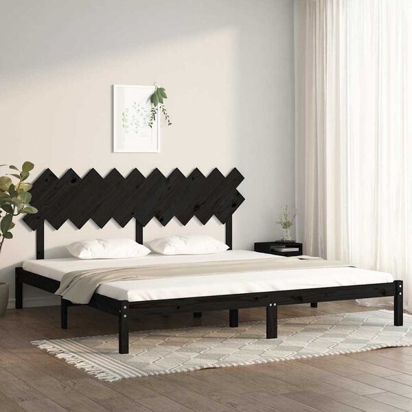 Rám postele černý 200 x 200 cm masivní dřevo 3104892