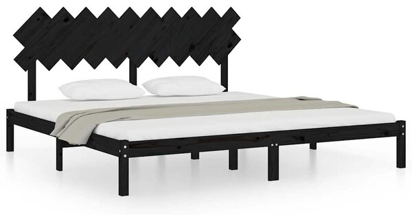 Rám postele černý 200 x 200 cm masivní dřevo 3104892